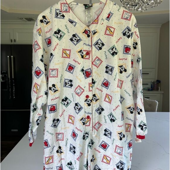 Disney Vintage Mickey Mouse Unlimited One Piece Sleepwear Pajamas Adult - Picture 8 of 14